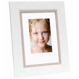 Cadre photo blanc filet beige